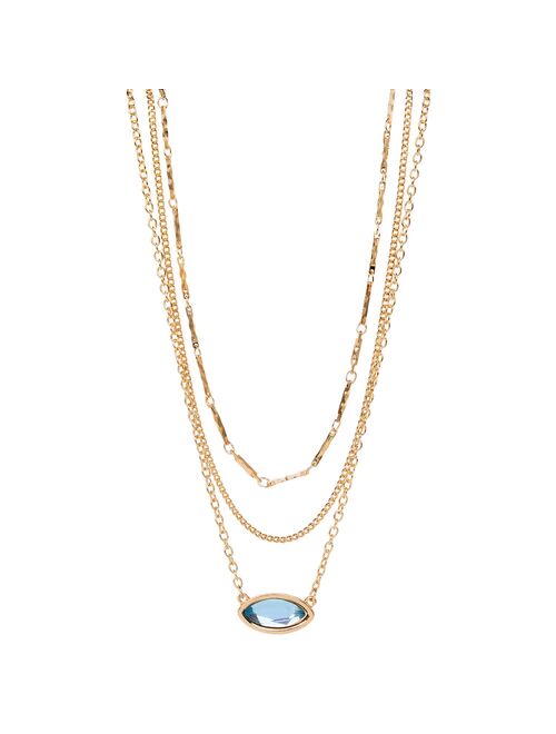 Little Co. by Lauren Conrad LC Lauren Conrad Blue Simulated Crystal Layered Necklace