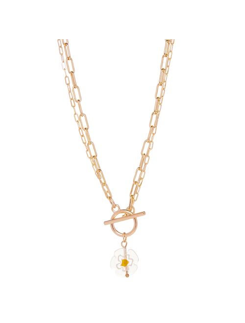 Little Co. by Lauren Conrad LC Lauren Conrad Gold Tone Flower Pendant Layered Toggle Necklace