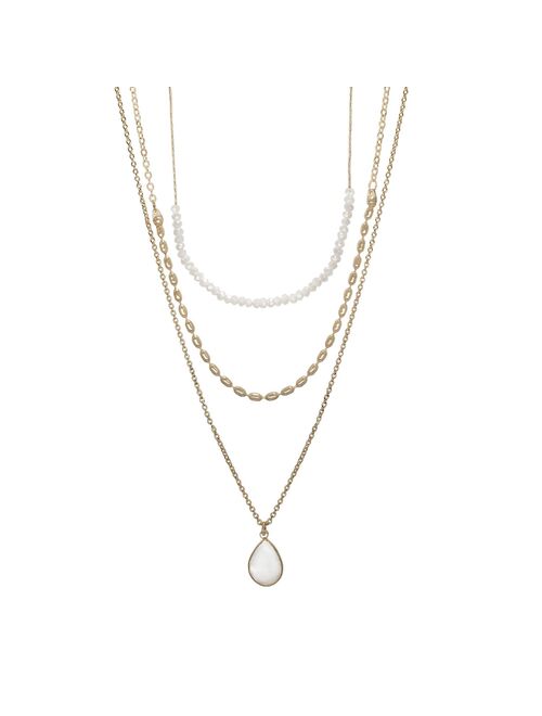 Little Co. by Lauren Conrad LC Lauren Conrad Layered Chain and Beads Pendant Necklace