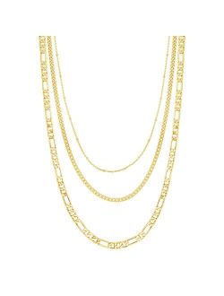 MC Collective 14k Gold Simple Layered Chain Necklace
