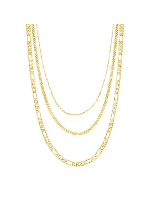 MC Collective 14k Gold Simple Layered Chain Necklace