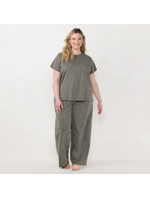 Little Co. by Lauren Conrad Plus Size LC Lauren Conrad Easy Organic Cotton Short Sleeve Pajama Top & Pajama Pants Sleep Set