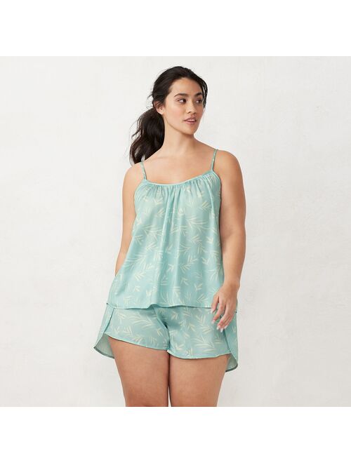 Little Co. by Lauren Conrad Plus Size LC Lauren Conrad Satin Ruffle Cami & Pajama Shorts Sleep Set