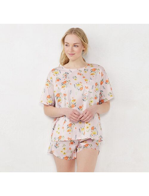 Little Co. by Lauren Conrad Women's LC Lauren Conrad Satin Pajama Top & Pajama Shorts Sleep Set