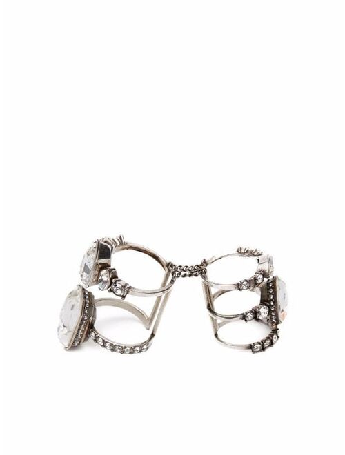Alexander McQueen stacked-crystal-ring