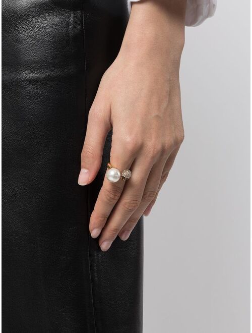 Alexander McQueen pearl-embellished skull ring