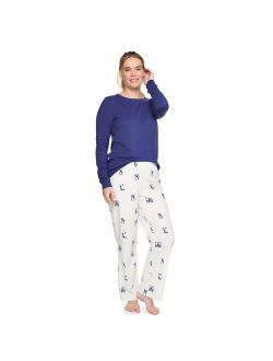® Long Sleeve Pajama Top & Microfleece Pajama Pants Set