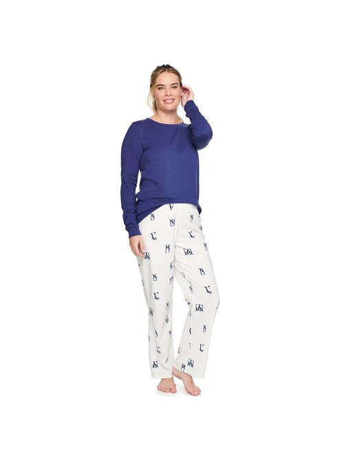 Women's Sonoma Goods For Life® Long Sleeve Pajama Top & Microfleece Pajama Pants Set