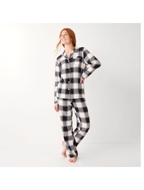 Petite Sonoma Goods For Life® Flannel Pajama Shirt & Pajama Pants Set