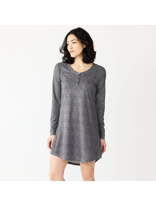 Women's Sonoma Goods For Life® Knit Henley Long Sleeve Sleepshirt