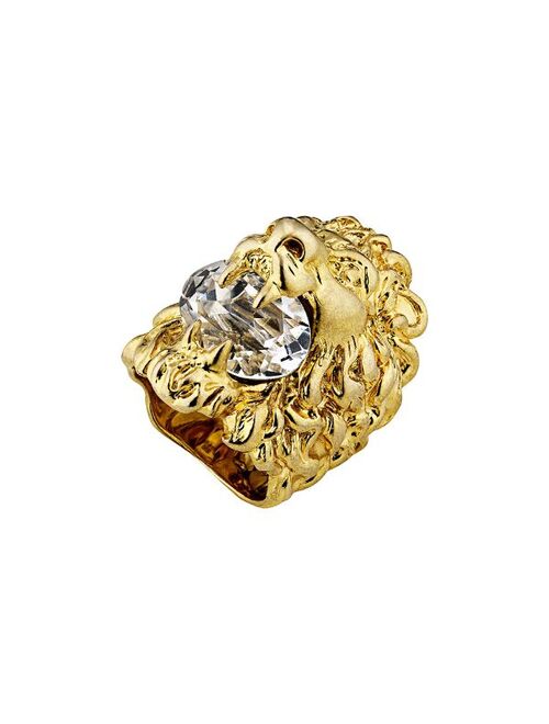 Gucci Lion head ring with crystal