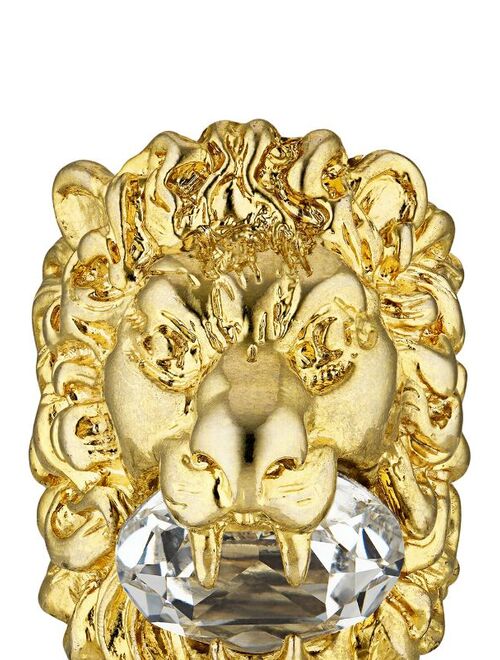 Gucci Lion head ring with crystal