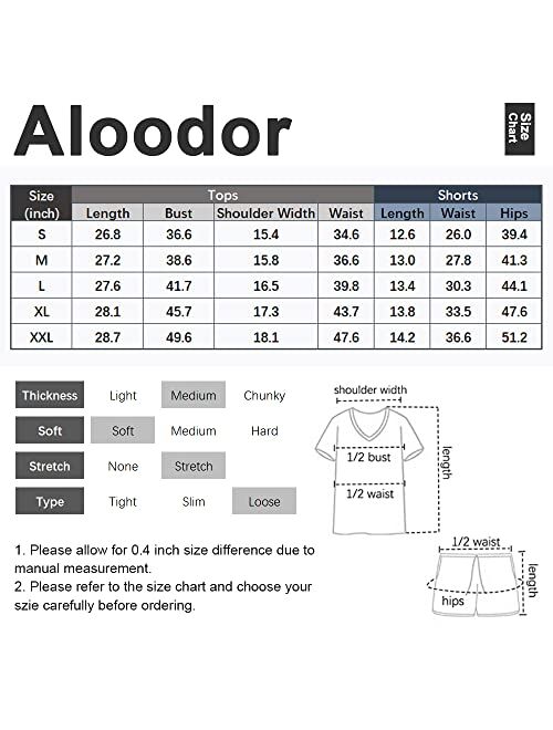 Aloodor Lounge Set for Women 2 Piece Outfits Short Sleeve V Neck Pjs Sleepwear Soft