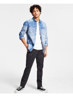 Men's Cameron Bandanaprint Denim Long-Sleeve Shirt