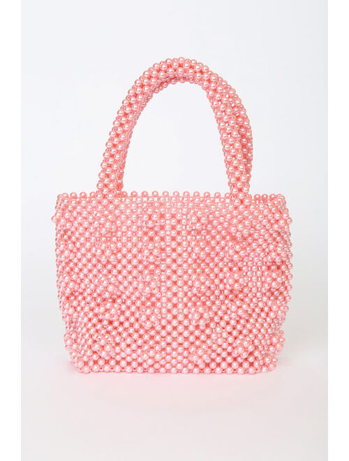 Lulus Charming Occasion Blush Pink Pearl Handbag