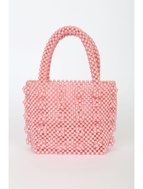 Lulus Charming Occasion Blush Pink Pearl Handbag
