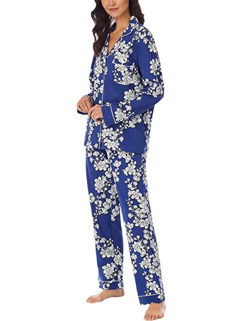 BedHead Pajamas Long Sleeve Classic Notch Collar Pajama Set (Cotton Spandex)