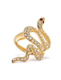 Kenneth Jay Lane crystal-embellished snake ring