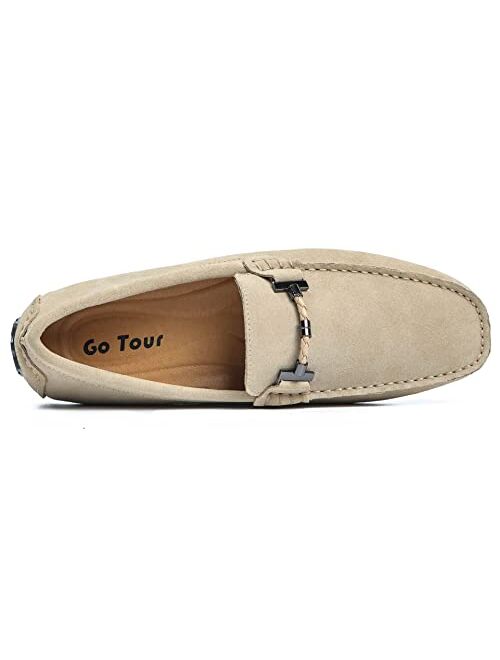 Go Tour Men's Penny Loafers Moccasin Driving Shoes Slip On Flats Boat Shoes