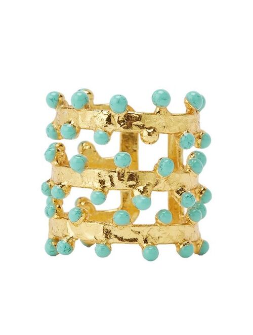 Sylvia Toledano gold and turquoise Bague Gipsy ring
