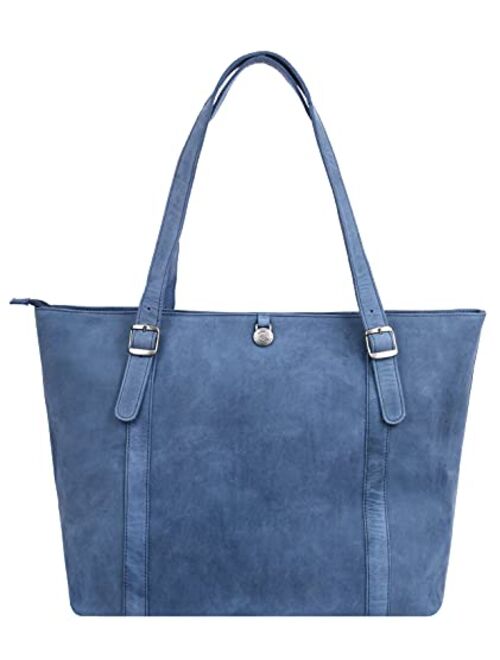 Antonio Valeria Sage Leather Tote/Top Handle Shoulder Bag for Women