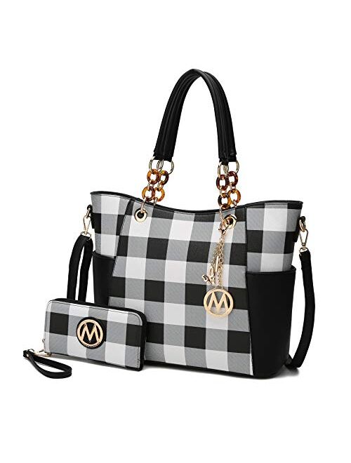 MKF Collection Tote Bag for Women, Handbag Set with Wallet-Top-Handle- Vegan Leather Purse