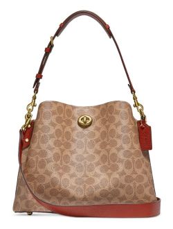 Willow Shoulder Bag In Signature Coated Canvas