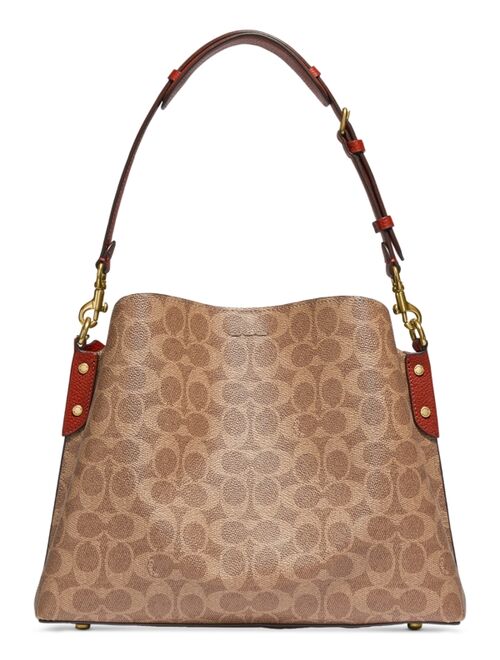 COACH Willow Shoulder Bag In Signature Coated Canvas