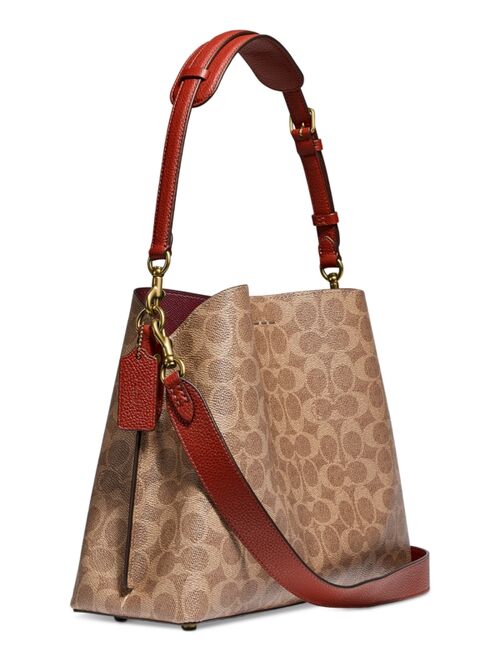 COACH Willow Shoulder Bag In Signature Coated Canvas