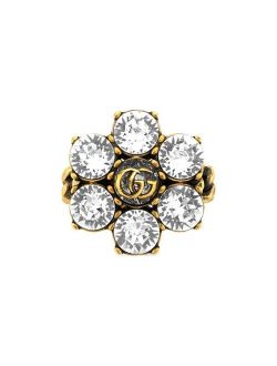 crystal-embellished Double G ring