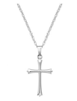 MACY'S Sterling Silver Necklace, Pointed Tip Cross Pendant