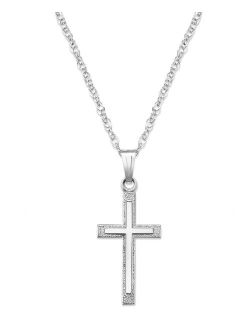 MACY'S Sterling Silver Necklace, Cross Pendant