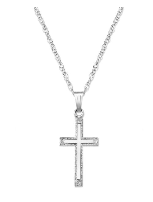 MACY'S Sterling Silver Necklace, Cross Pendant