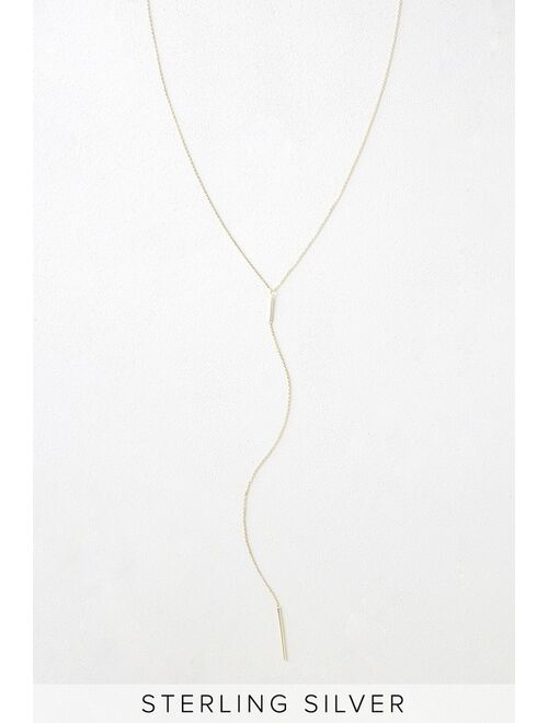 Lulus Learn to Fly Gold Drop Necklace