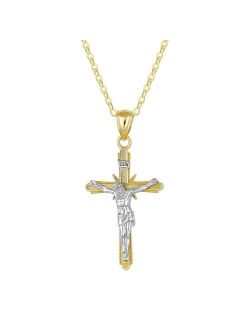 Taylor Grace 10k Two Tone Crucifix Pendant Necklace