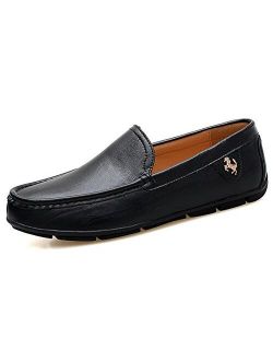 Go Tour Men’s Casual Leather Fashion Slip on Loafers Shoes