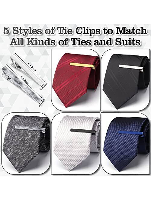 Selizo Tie Clips Neck Tie Bar Pins for Men