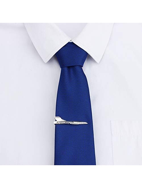 HAWSON 2 inch Tie Clip for Men-Novelty Airplane Necktie Bar Clip,Tie Pin,Special Interesting Gift for Men