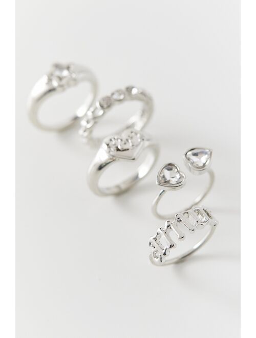 Urban Outfitters Flaming Heart Ring Set