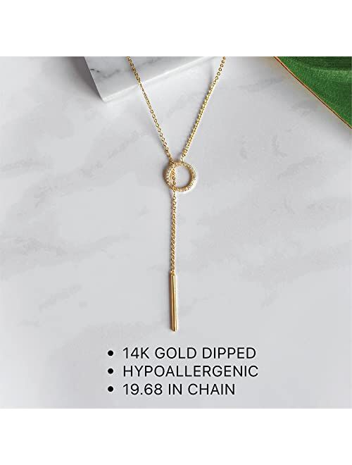 Benevolence La Gorgeous Y Necklace for Women, Gold Bar Necklace | Candace Cameron Designed Lariat Necklaces | Gold Necklaces for Women, Drop Necklaces for Women | 14k Gol