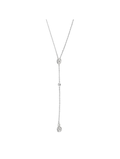 Silpada 'Marvel Lariat' Cubic Zirconia Pendant Necklace in Sterling Silver, 16" + 2"