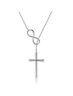 Sariel 925 Sterling Silver Faith Hope Love Cross Pendant Necklace for Women Teen Girls Christian Birthday Christmas Jewelry Gift