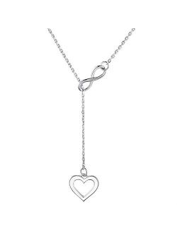 Am Annis Munn Infinite Heart Necklace - 925 Sterling Silver Heart Necklaces for Women Gifts for Women Wife Girlfriend on Mothers Day Christmas Valentine's Day Birthday