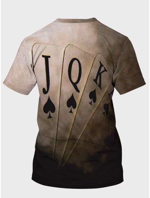 Shein Men Playing Card Print Tee