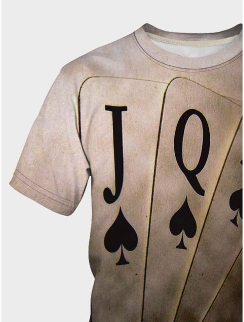 Shein Men Playing Card Print Tee