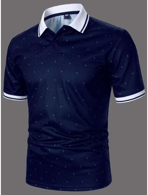 Buy Shein Men Allover Print Polo Shirt online | Topofstyle