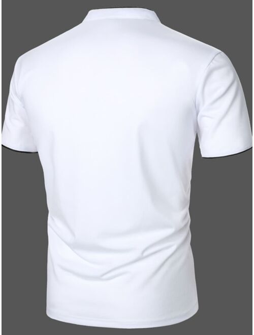 Shein Men Contrast Piping Polo Shirt