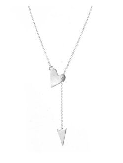 ADORNIA Heart Arrow Lariat Necklace