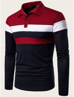 Men Cut And Sew Polo Shirt