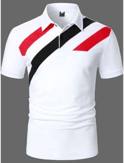 Men Colorblock Polo Shirt